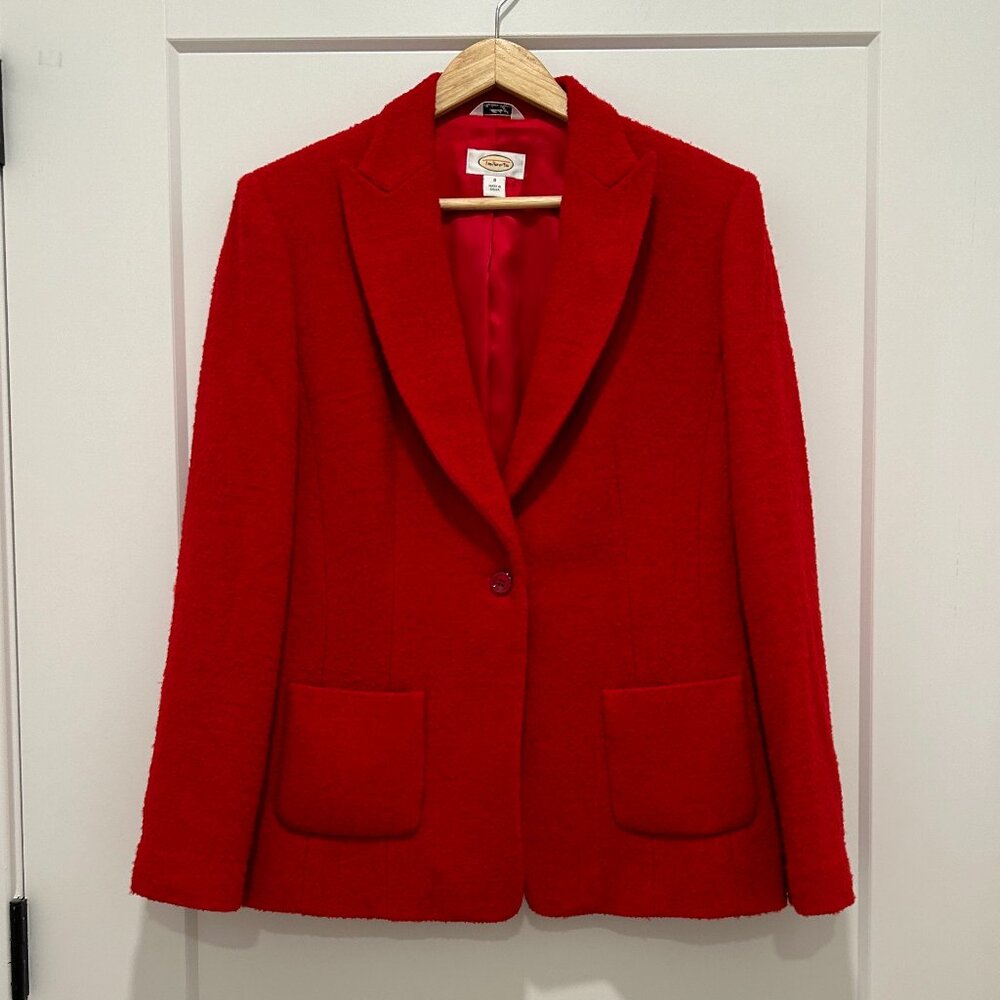 TALBOTS red bouclé Italian wool blend blazer (size 8)